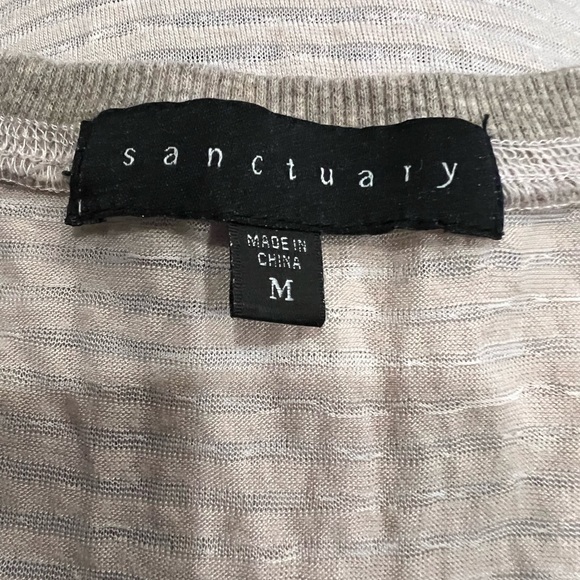 Santuary Button Tank Top Sheer Stripes  Rose & Tan Size M - Picture 5 of 6